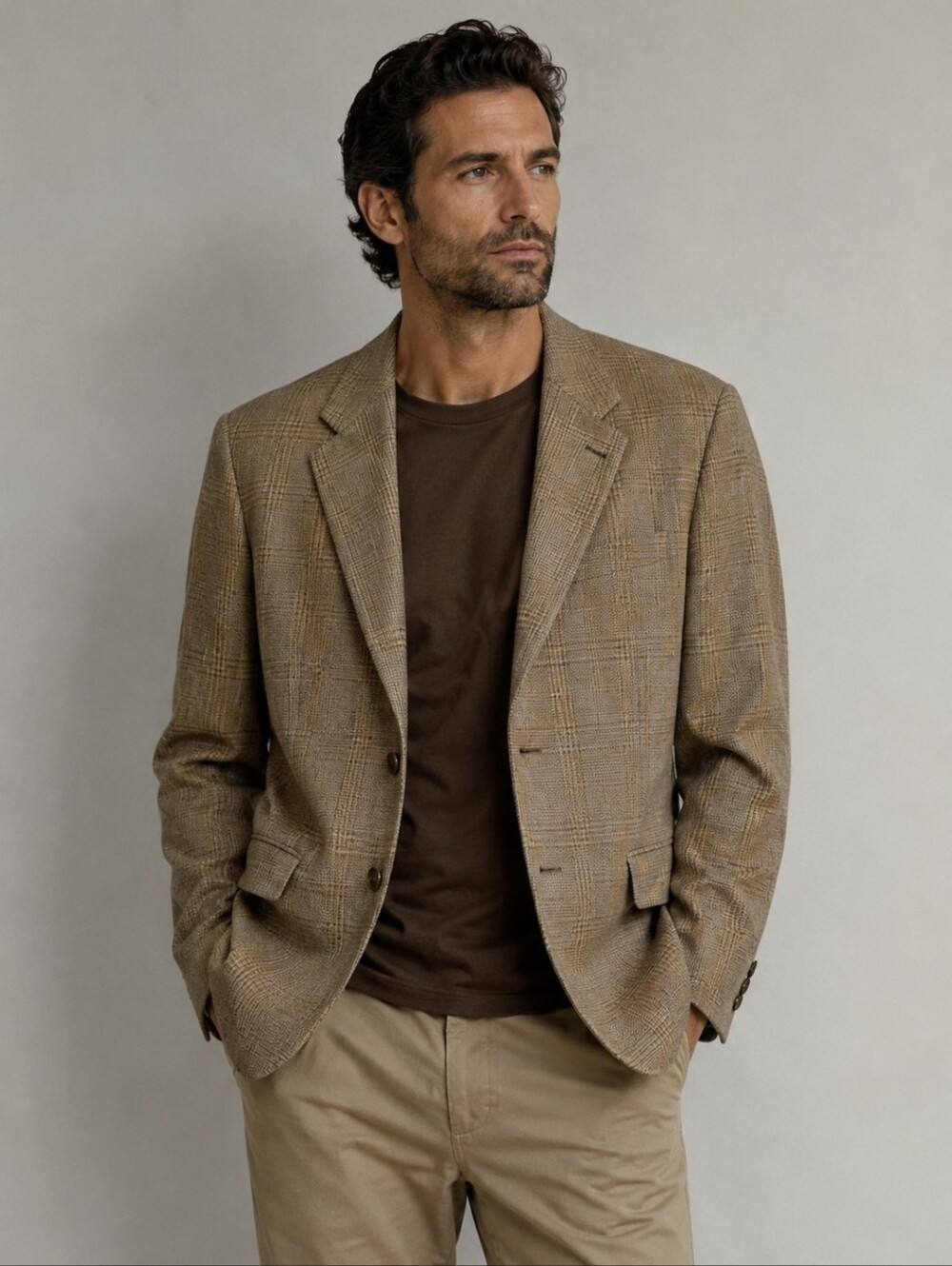 Lauren Ralph Lauren Men's Sport Coat Wool/Silk Blend Blazer Jacket Tan Sz 42